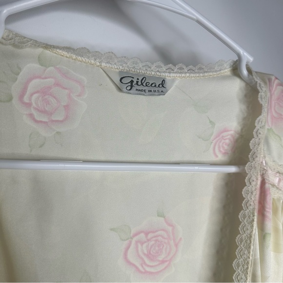 Vintage 70s satin floral print and lace nightgown, Gilead, Women’s Size Large - Picture 6 of 8